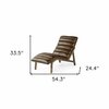 Homeroots Modern Brown Genuine Leather Chaise Lounge Chair with Solid Wood Frame & Base 380185